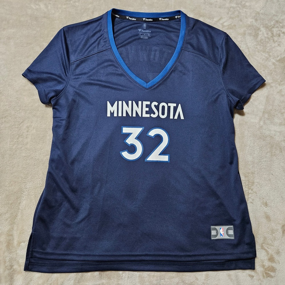 Fanatics Minnesota Timberwolves Karl-Anthony Towns 32 Jersey Shirt Navy Women XL